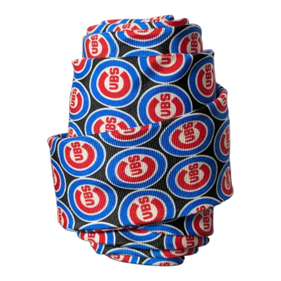 CHICAGO CUBS - MENS VINTAGE TIE, BLACK, MLB BASEBALL/RM SPORT-2002 Ralph Marlin - Picture 4 of 4